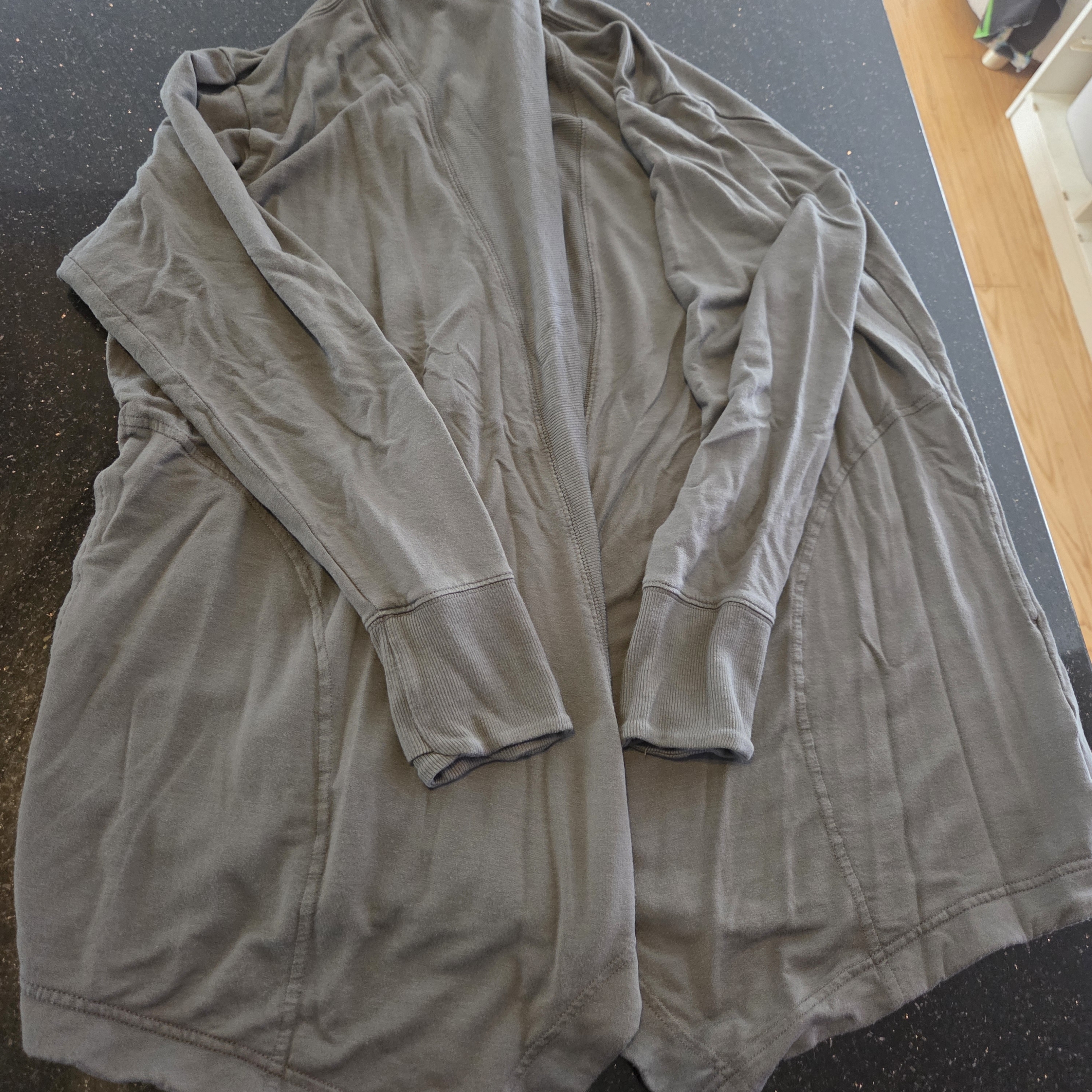 Athleta Charcoal Open Front Cardigan